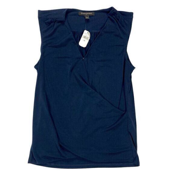 Banana Republic Crepe Wrap Tunic Womens Sz XS Classic Business Casual Comfort - Picture 2 of 13